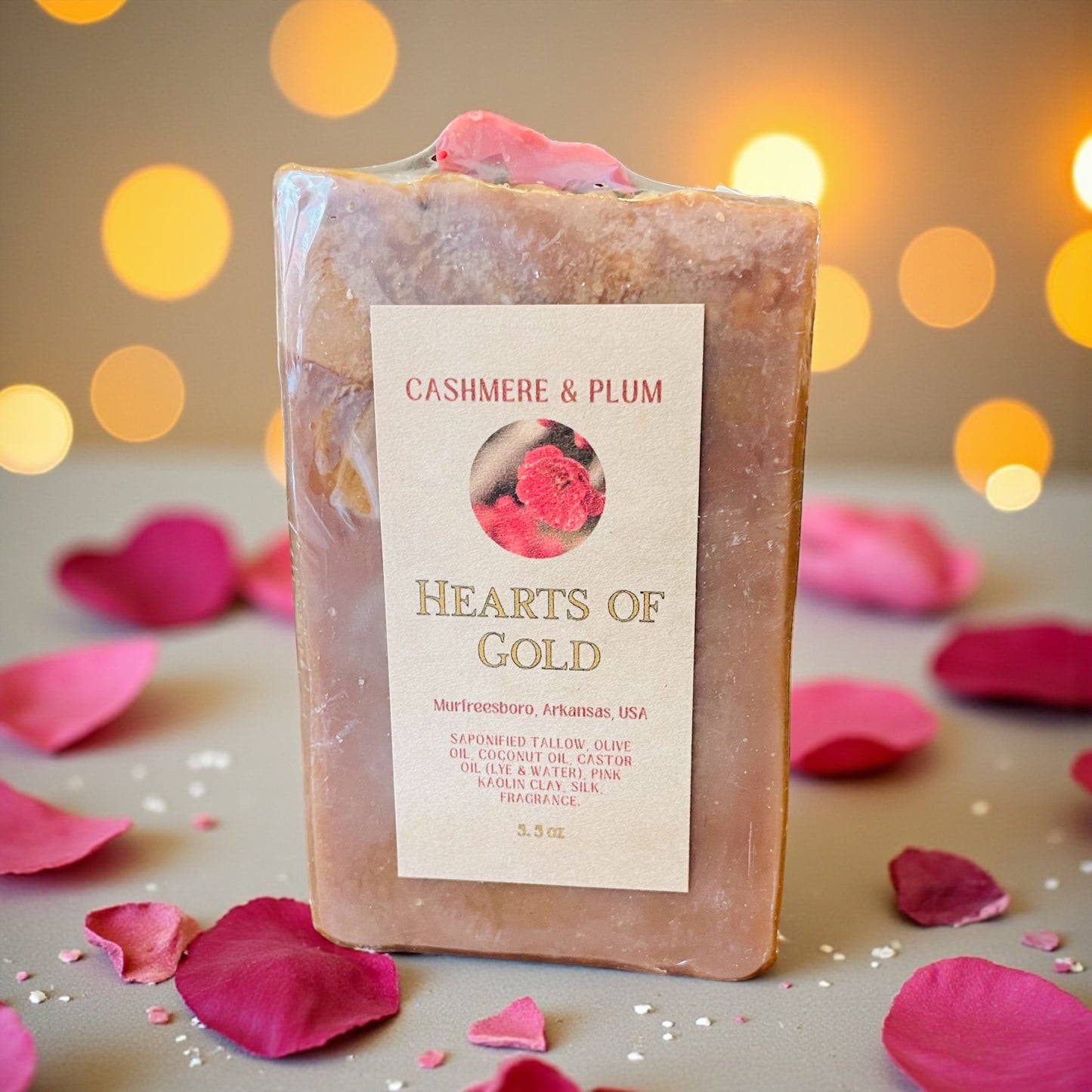 Hearts of Gold – Cashmere & Plum Tallow Soap | Mary’s Pantry