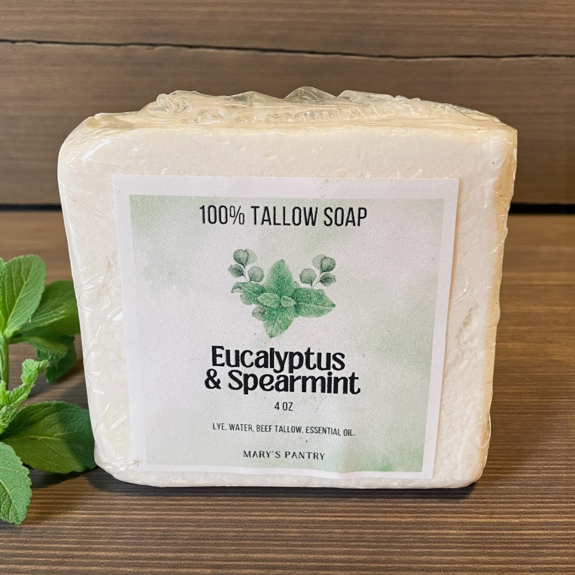 Eucalyptus & Spearmint 100% Tallow Soap | Mary’s Pantry