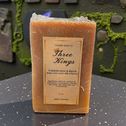 Three Kings Soap | Frankincense & Myrrh Goat Milk Bar – Mary’s Pantry
