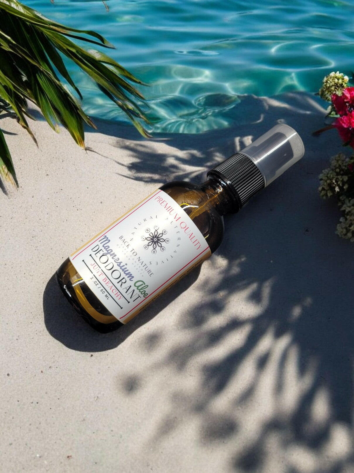 Just Beachy magnesium Aloe Deodorant Spray.